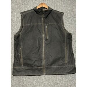 Kuhl Burr Vest Mens Size 2XL Brown/Green Outdoor Full Zip Pockets Hiking 1042